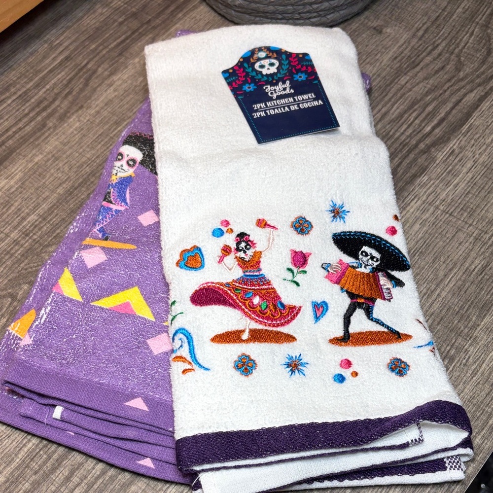 🍍5 for $30🍍 Day of The Dead Colorful Embroidered Kitchen Towels